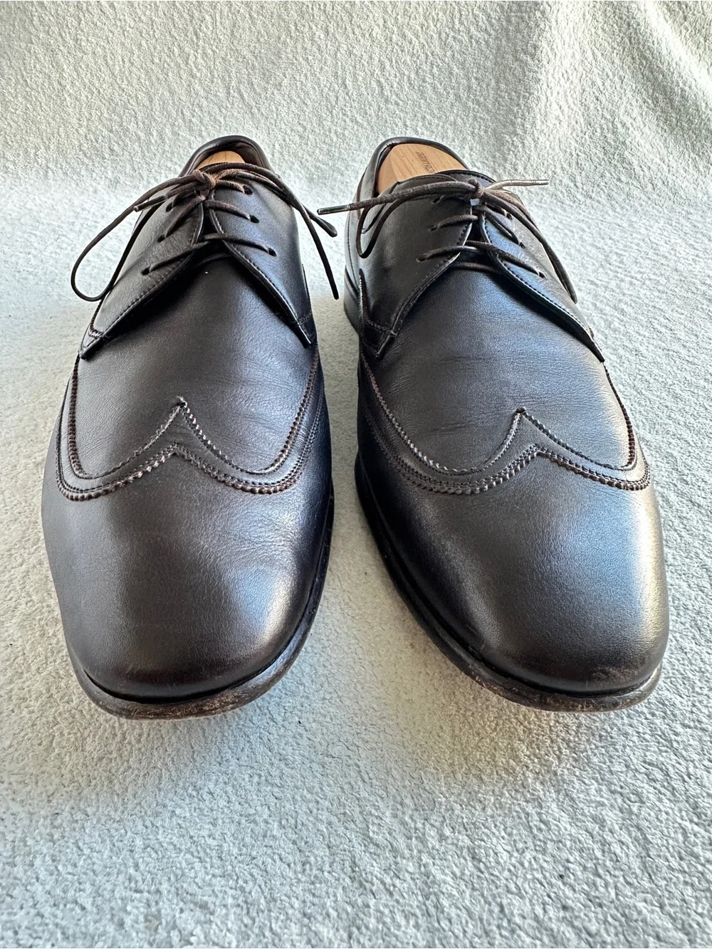 Salvatore Ferragamo Brown Wingtip Oxford Dress Shoes Men’s 11.5‎ D lace up